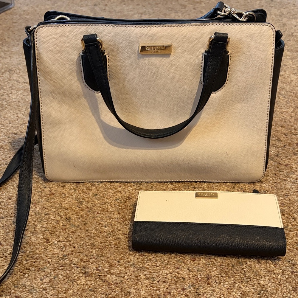 Kate Spade Black and Cream Satchel